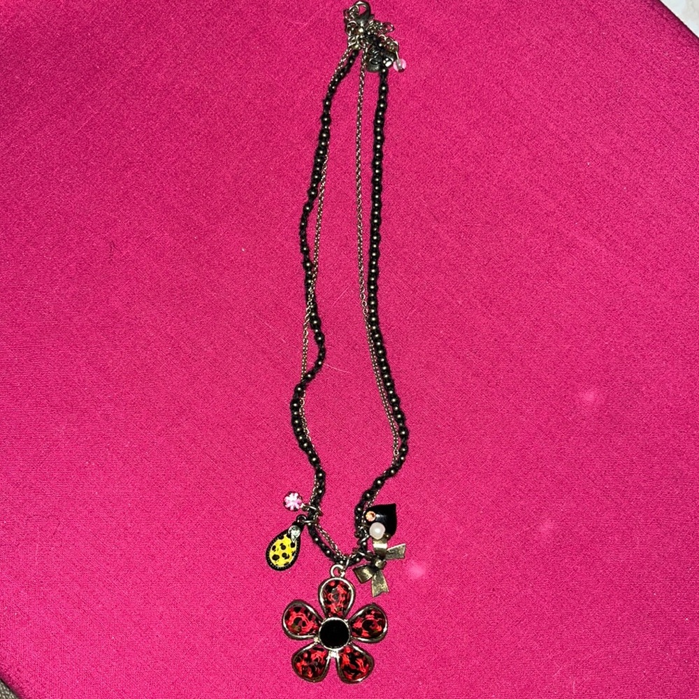 Floral cheetah Betsey Johnson necklace